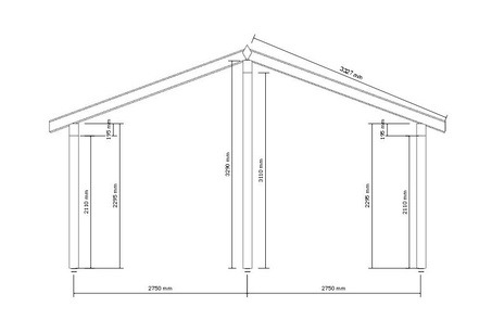 36m² Double Carport Floor Plan