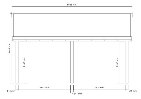 36m² Double Carport Drawing 1