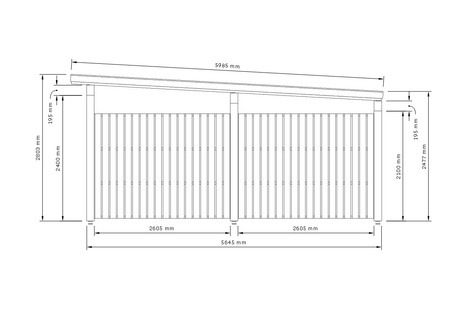 19m² Timber Carport Floor Plan