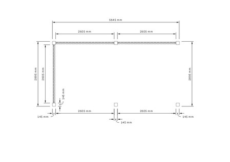 19m² Timber Carport Drawing 1