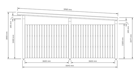36m² Double Carport with Screen Floor Plan