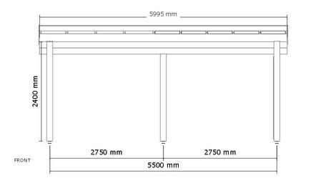 36m² Double Carport with Screen Drawing 1