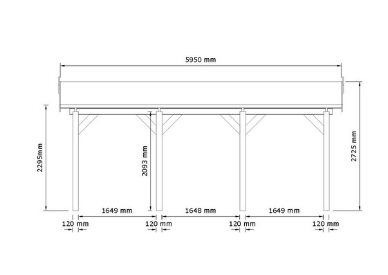 18m² Timber Carport Drawing 2