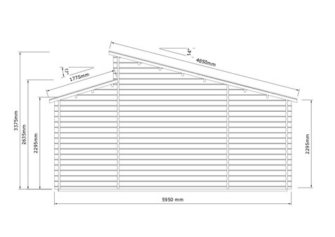 44m² Timber Garage Drawing 2