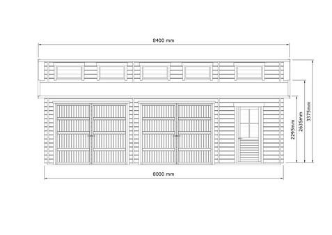 44m² Timber Garage Floor Plan
