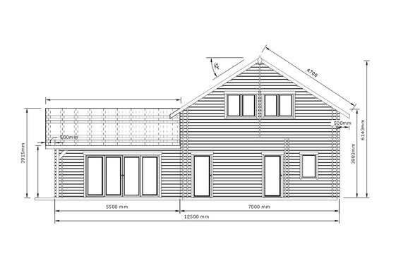 180m² Two-Storey Timber Home Drawing 2