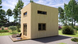 35m² Two-Level Clad Timber Home