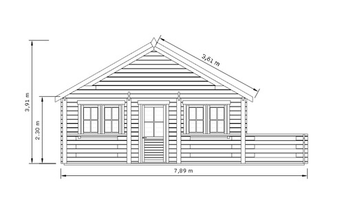 32m² Timber Home with Terrace Floor Plan