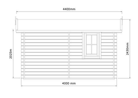 16m² Garden Sauna Cabin Drawing 2