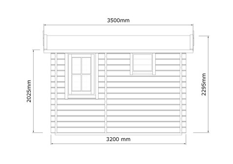 8m² Garden Sauna Cabin Drawing 1