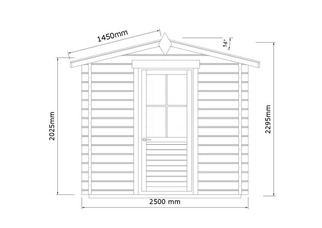 8m² Garden Sauna Cabin Floor Plan