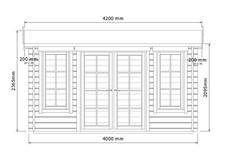 10m² Glazed Garden Room Drawing 1