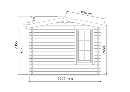 10m² Glazed Garden Room Drawing 2