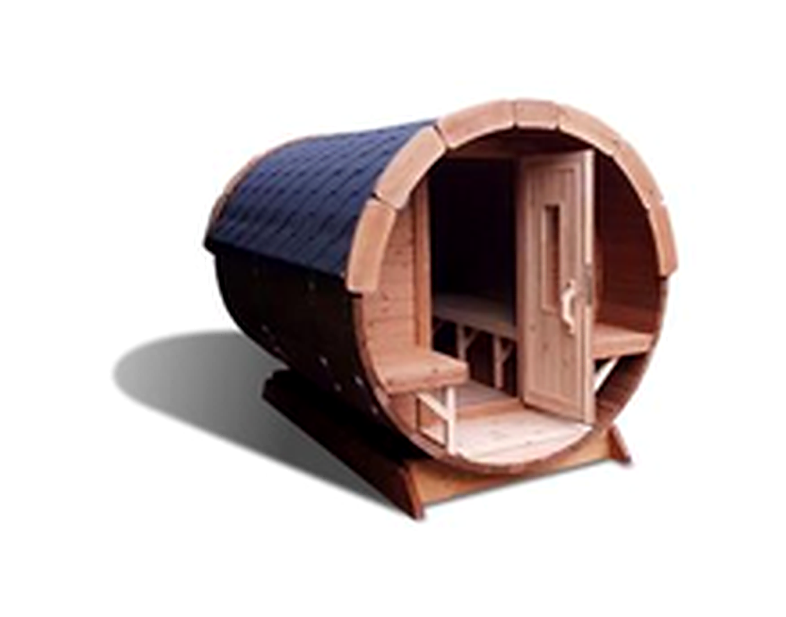 Thermo-Wood Sauna Barrel 4.8m × Ø2.27m with Changing Room