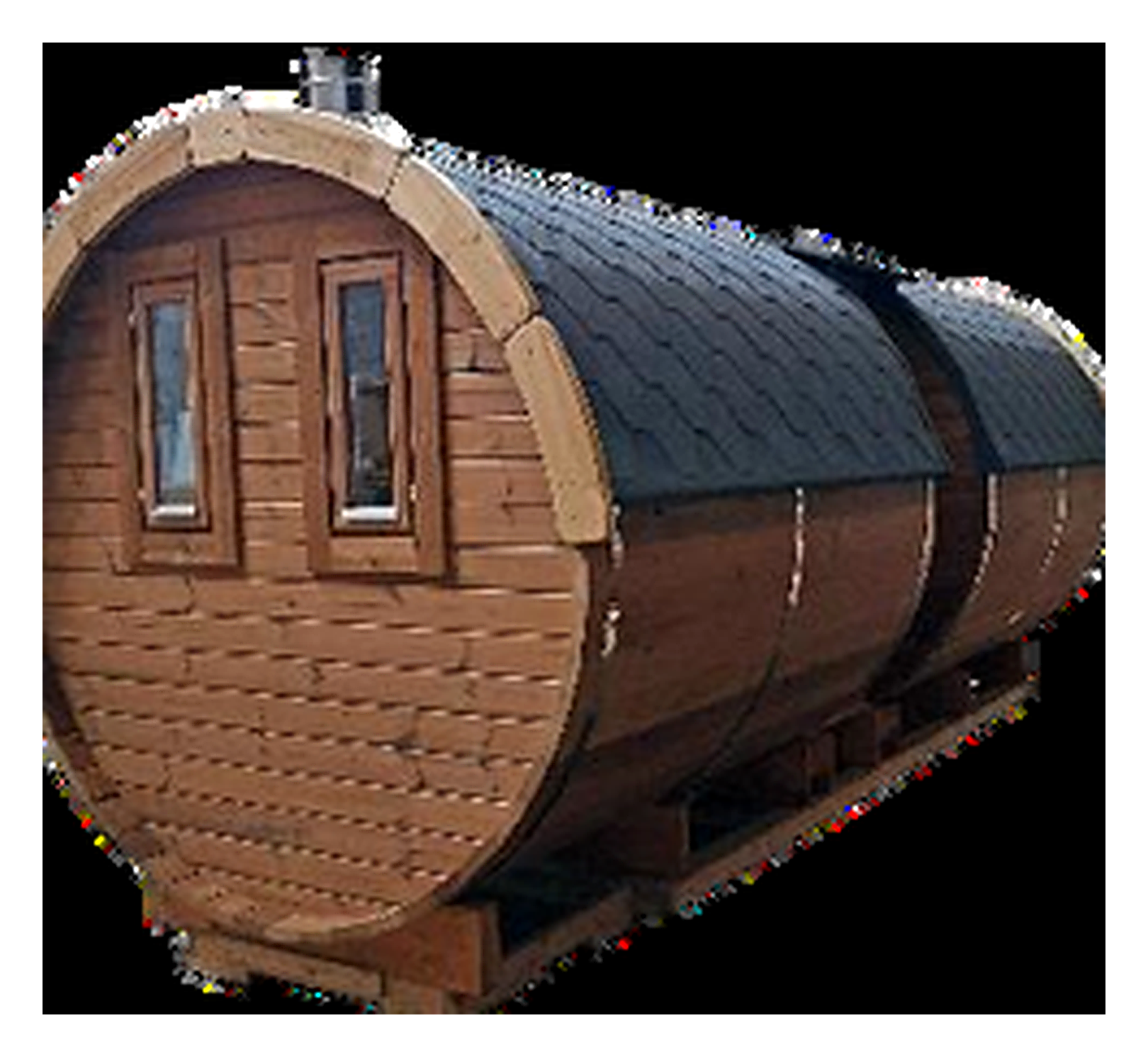 Thermo-Wood Side-Entrance Sauna Barrel 5.9m × Ø2.27m