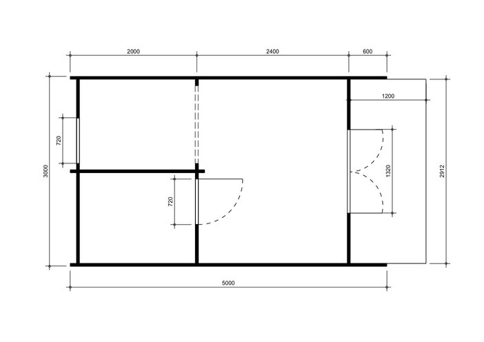 3×6m Camping Pod Floor Plan