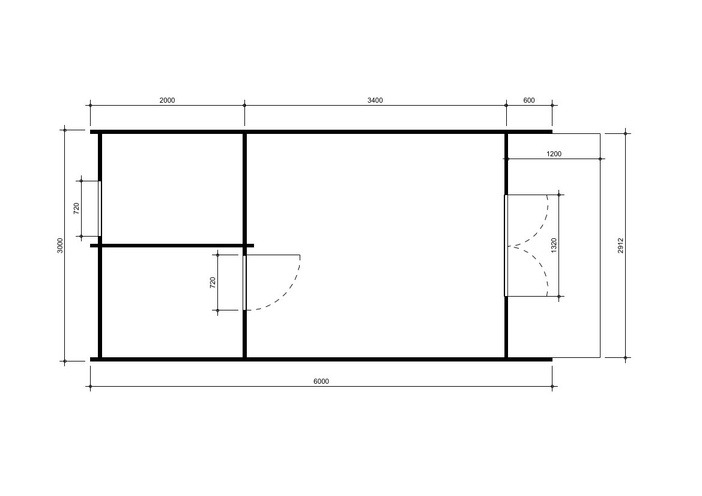 3×6m Camping Pod Drawing 1