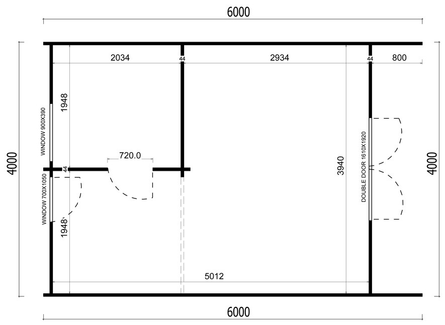 4×6m Camping Pod Floor Plan