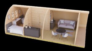 4×8m One-Bedroom Camping Pod