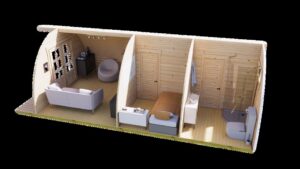 4×8m Two-Bedroom Camping Pod
